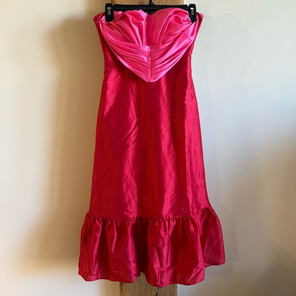 NWT Anthropologie Pink/Red Hutch Strapless Heart Maxi Dress - US 2P - Picture 4 of 12